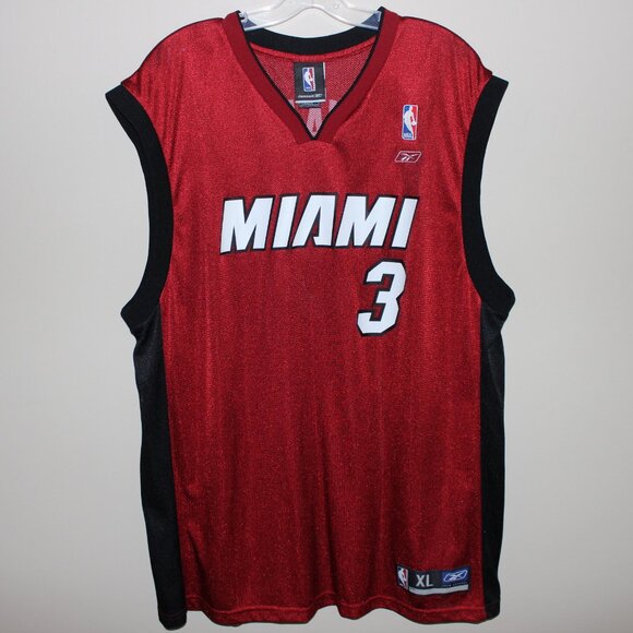 flawless vintage DWYANE WADE #3 Miami Heat Reebok maroon jersey XL made in Korea - Picture 1 of 9